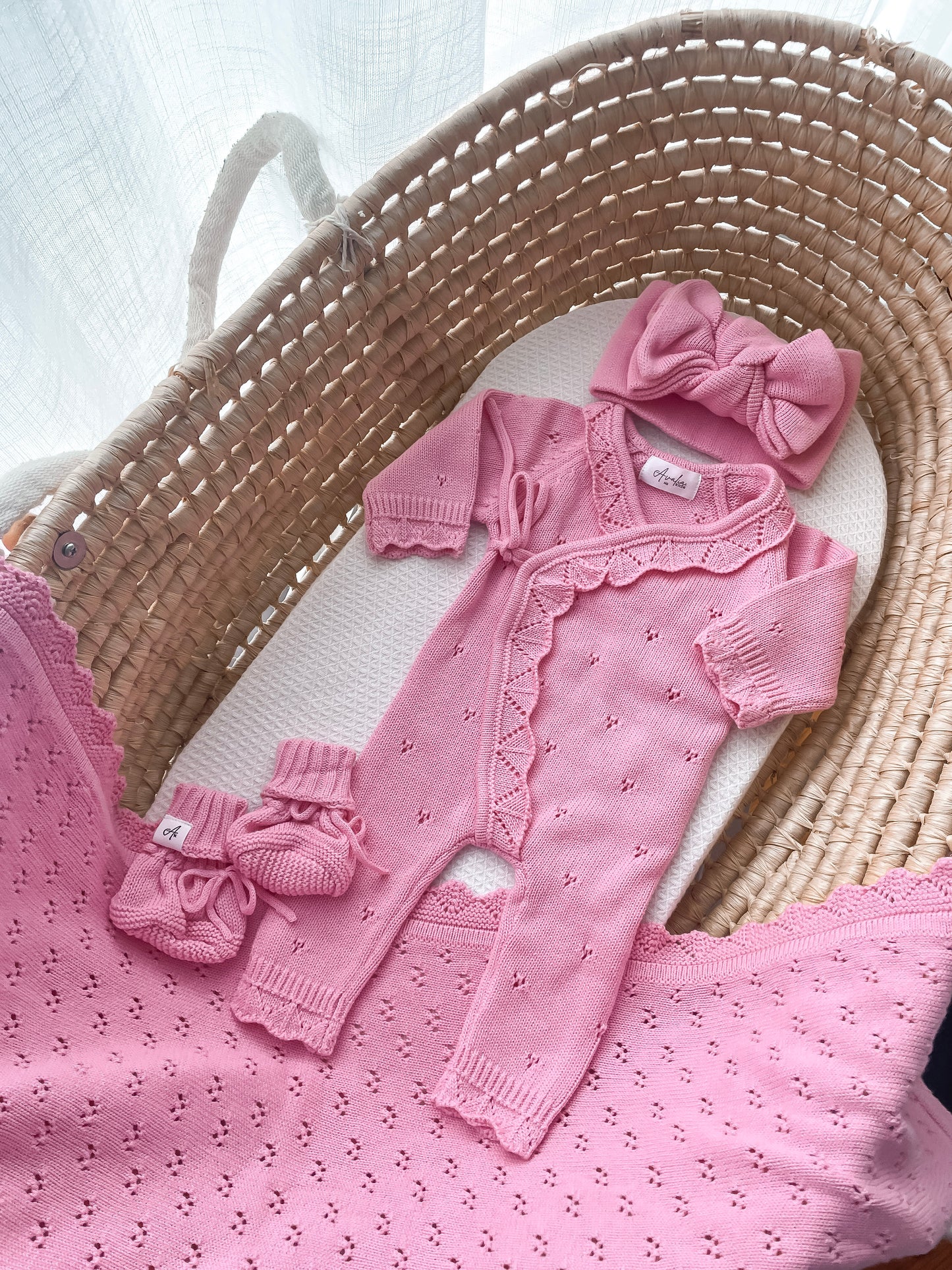 Dahlia Full Length Pointelle Romper - Blossom