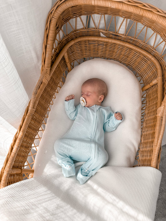 Pointelle Zippy Romper - Mist