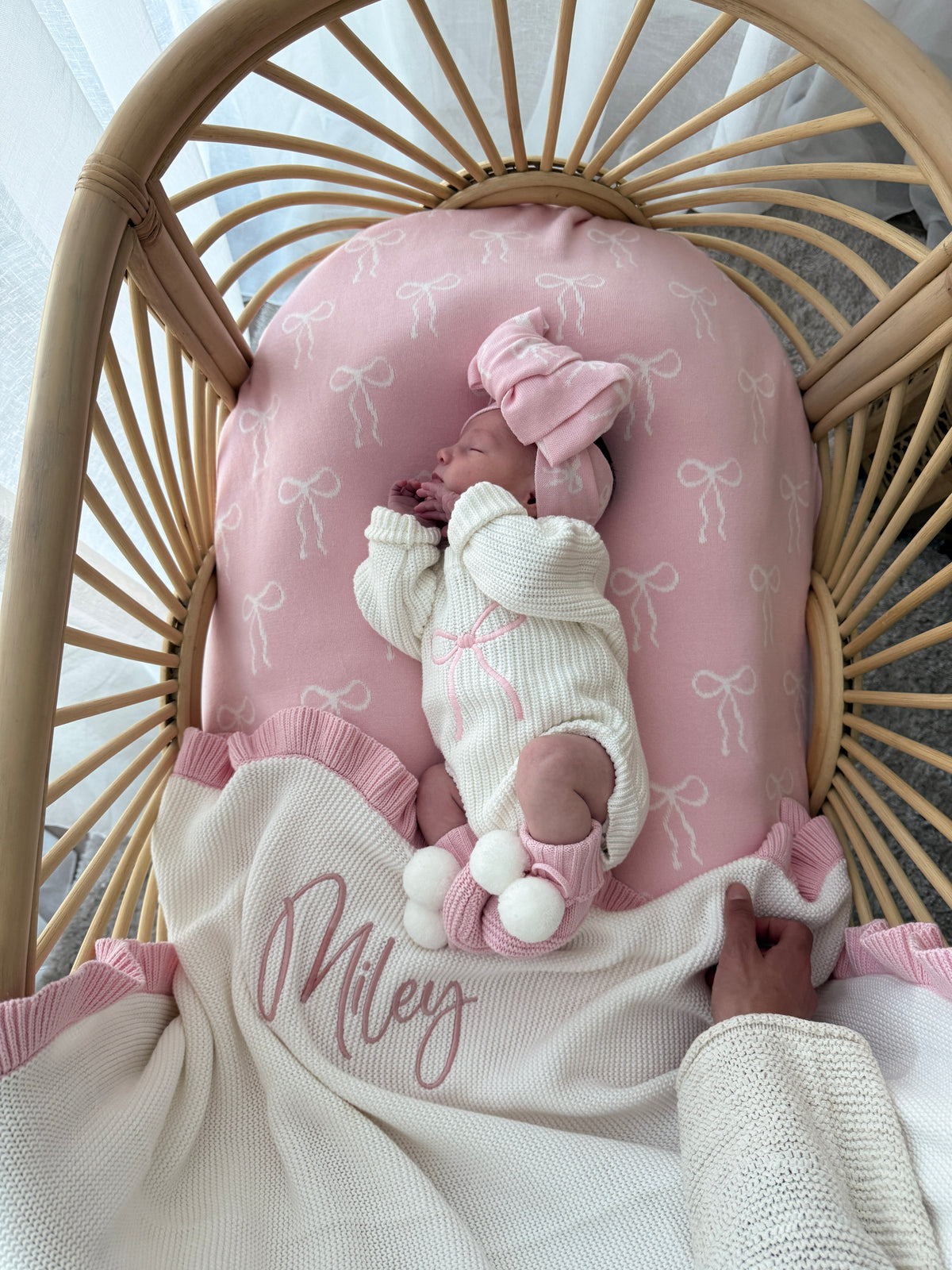 Little Bow Newborn Romper - Milk