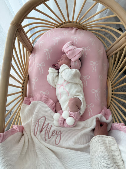 Little Bow Newborn Romper - Milk