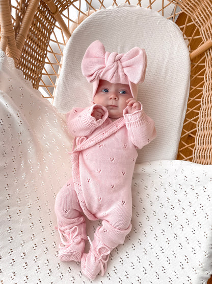 Dahlia Full Length Pointelle Romper - Fairy Floss