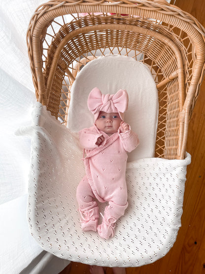 Dahlia Full Length Pointelle Romper - Fairy Floss