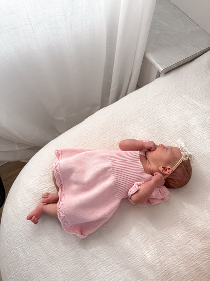 Dahlia Pointelle Knitted Dress - Fairy Floss