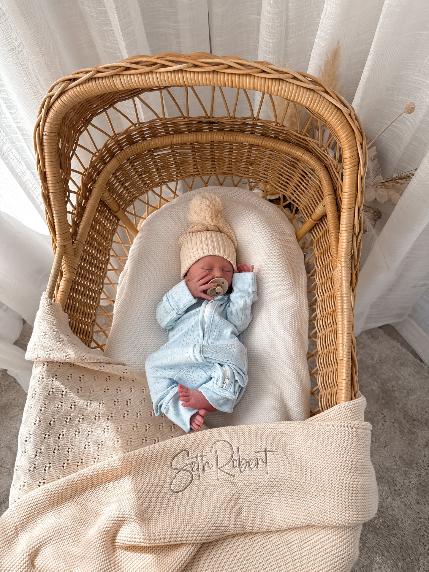 Pointelle Zippy Romper - Mist
