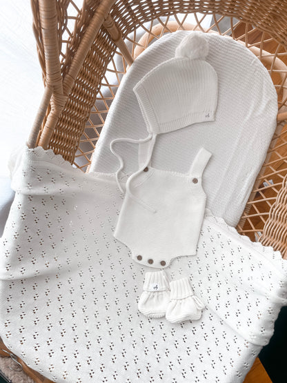 Knitted Bonnet - Milk