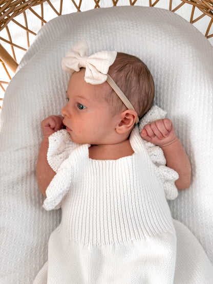 Dahlia Pointelle Knitted Dress - Milk