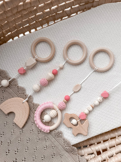 Avalia Wooden Hanging Pendants - Pink