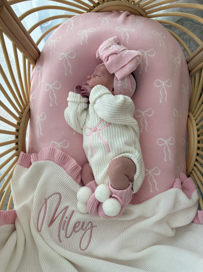 Little Bow Newborn Romper - Milk