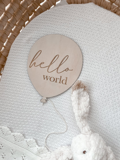 Hello World Plaque - Balloon