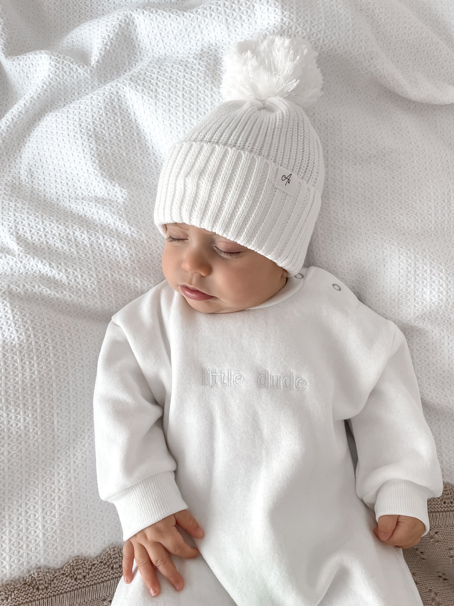 Little Dude Neutral Onesie - White
