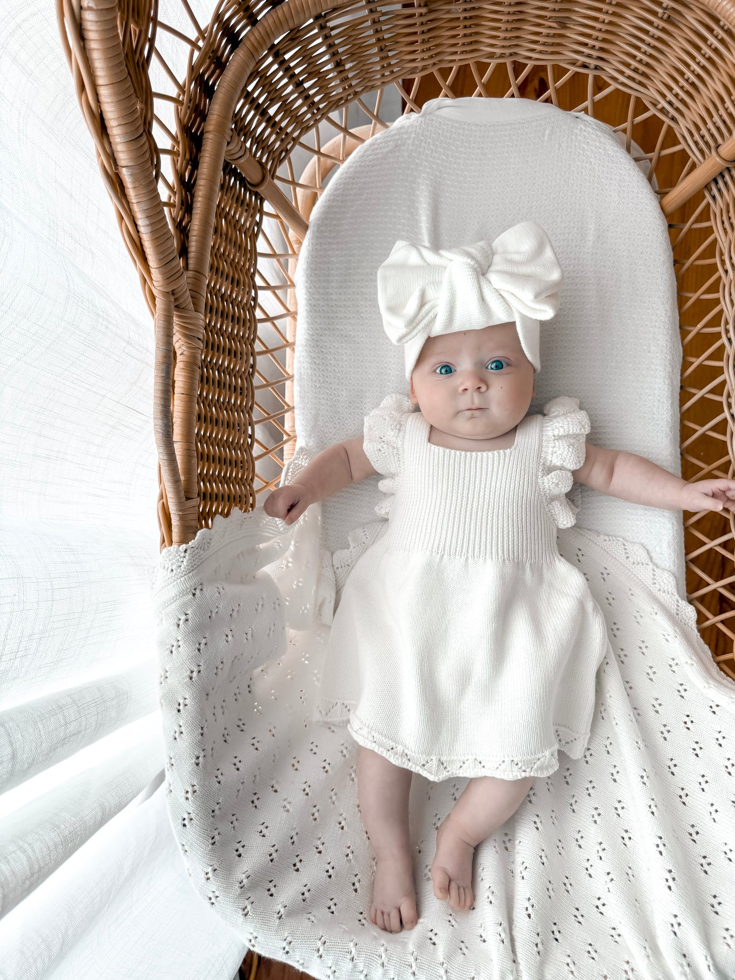 Dahlia Pointelle Knitted Dress - Milk