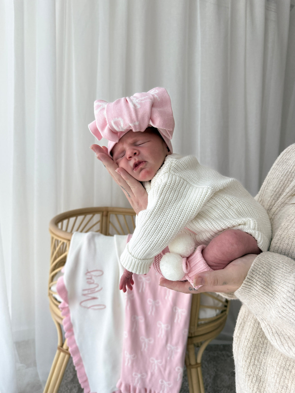 Little Bow Newborn Romper - Milk