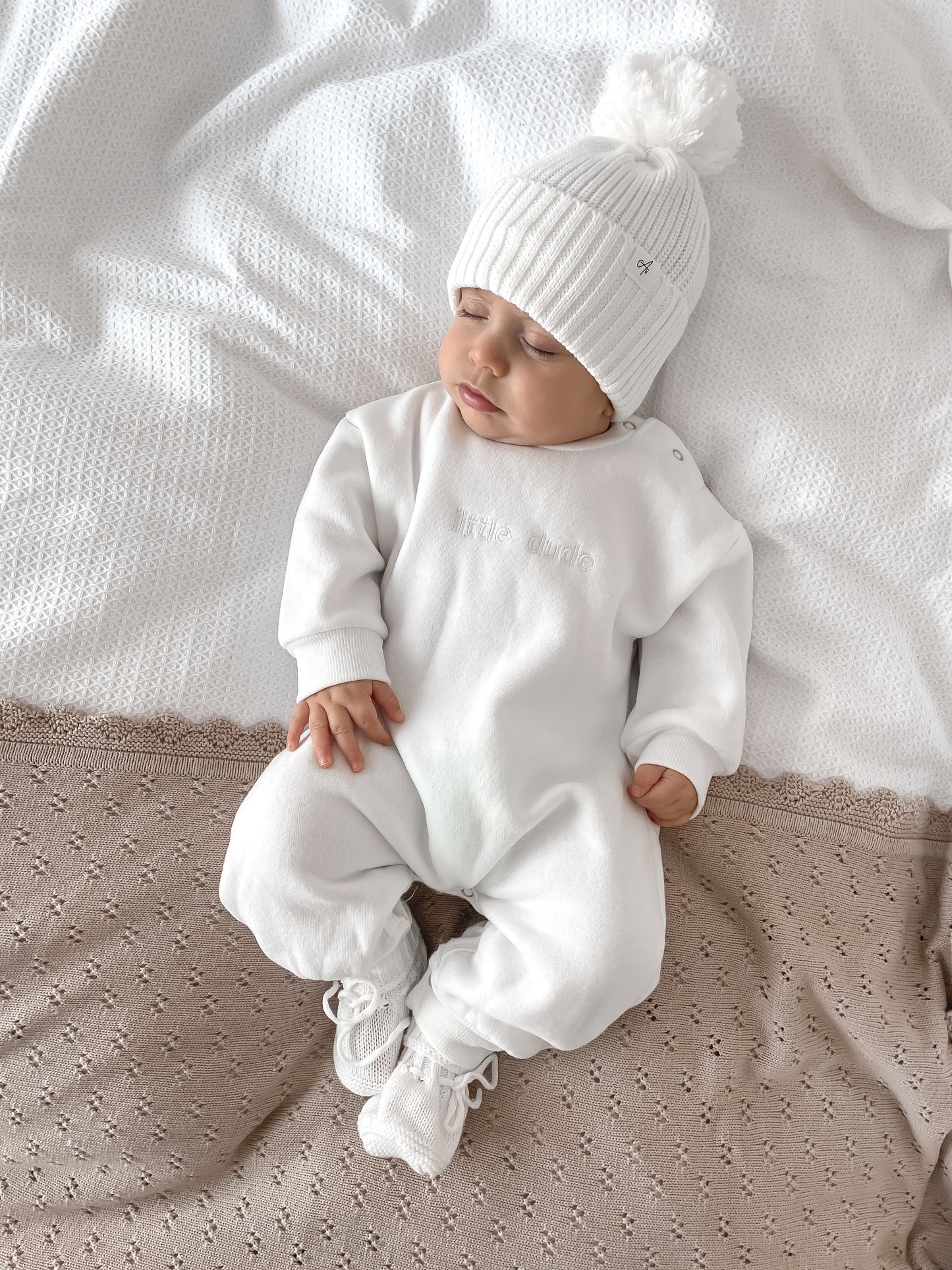 Little Dude Neutral Onesie - White