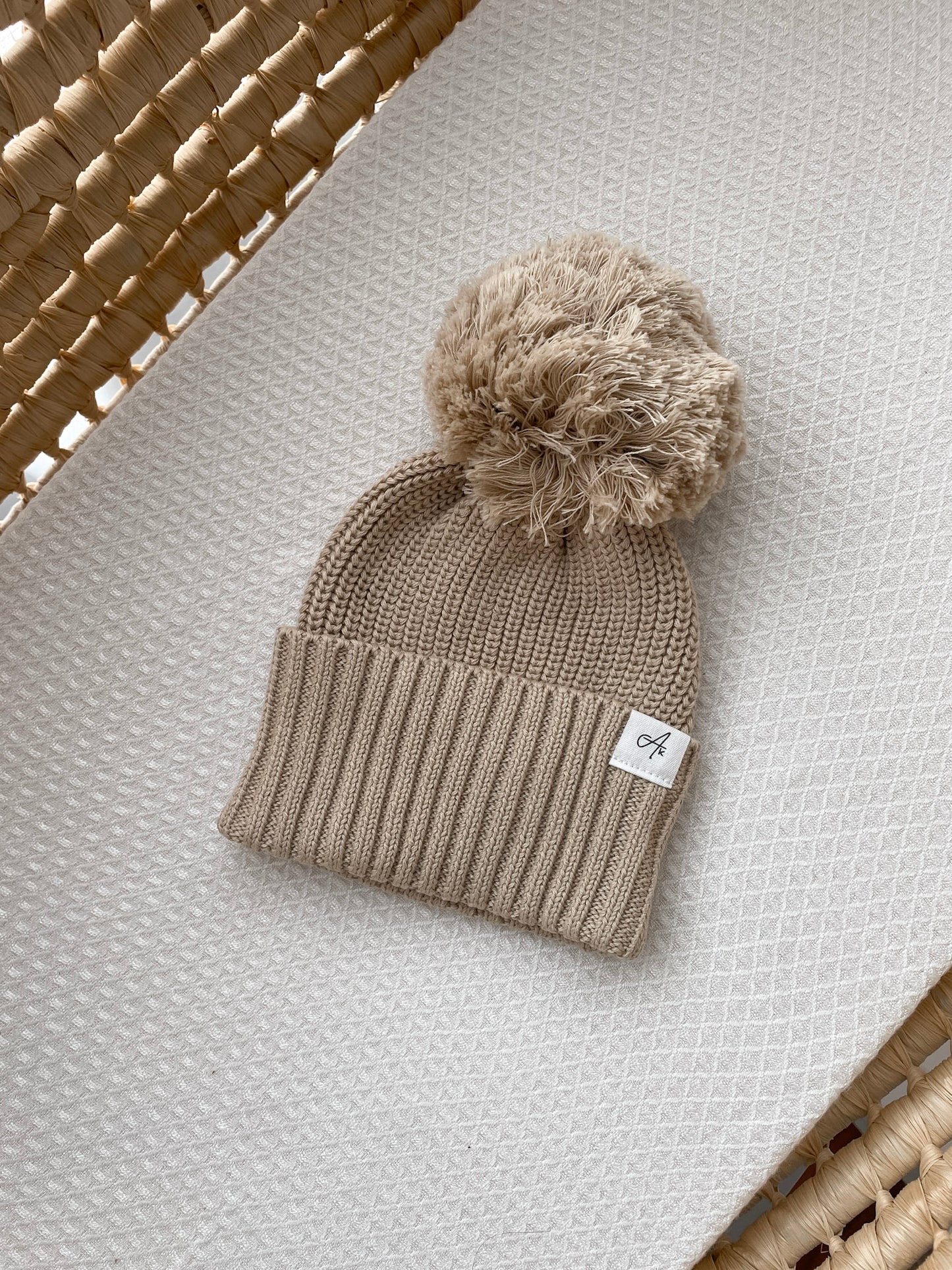 Knitted Beanie - Fawn