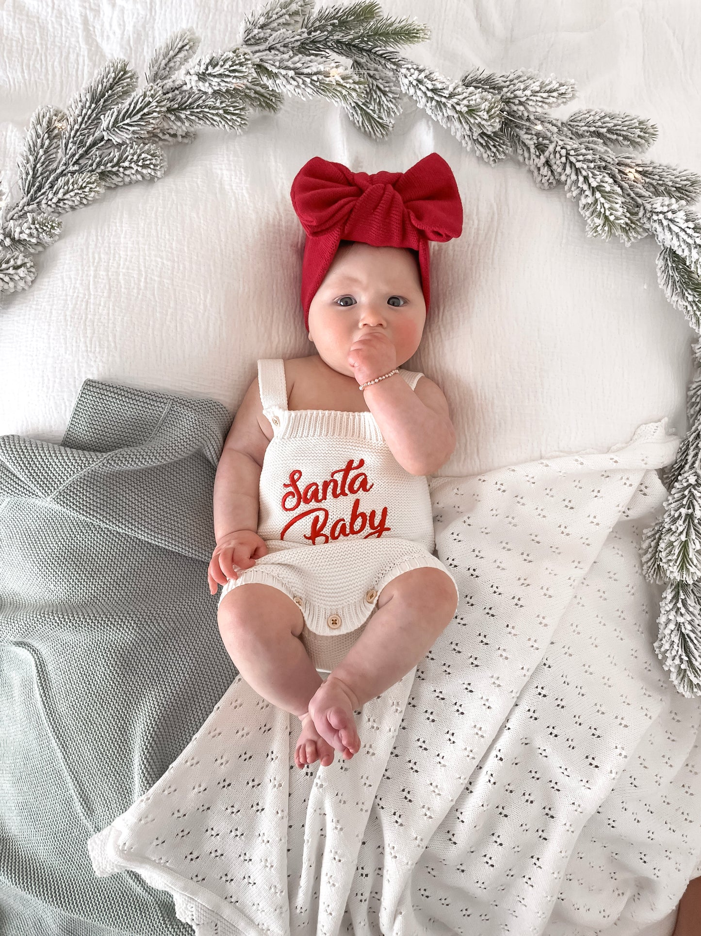 Santa Baby Sleeveless Romper - Milk