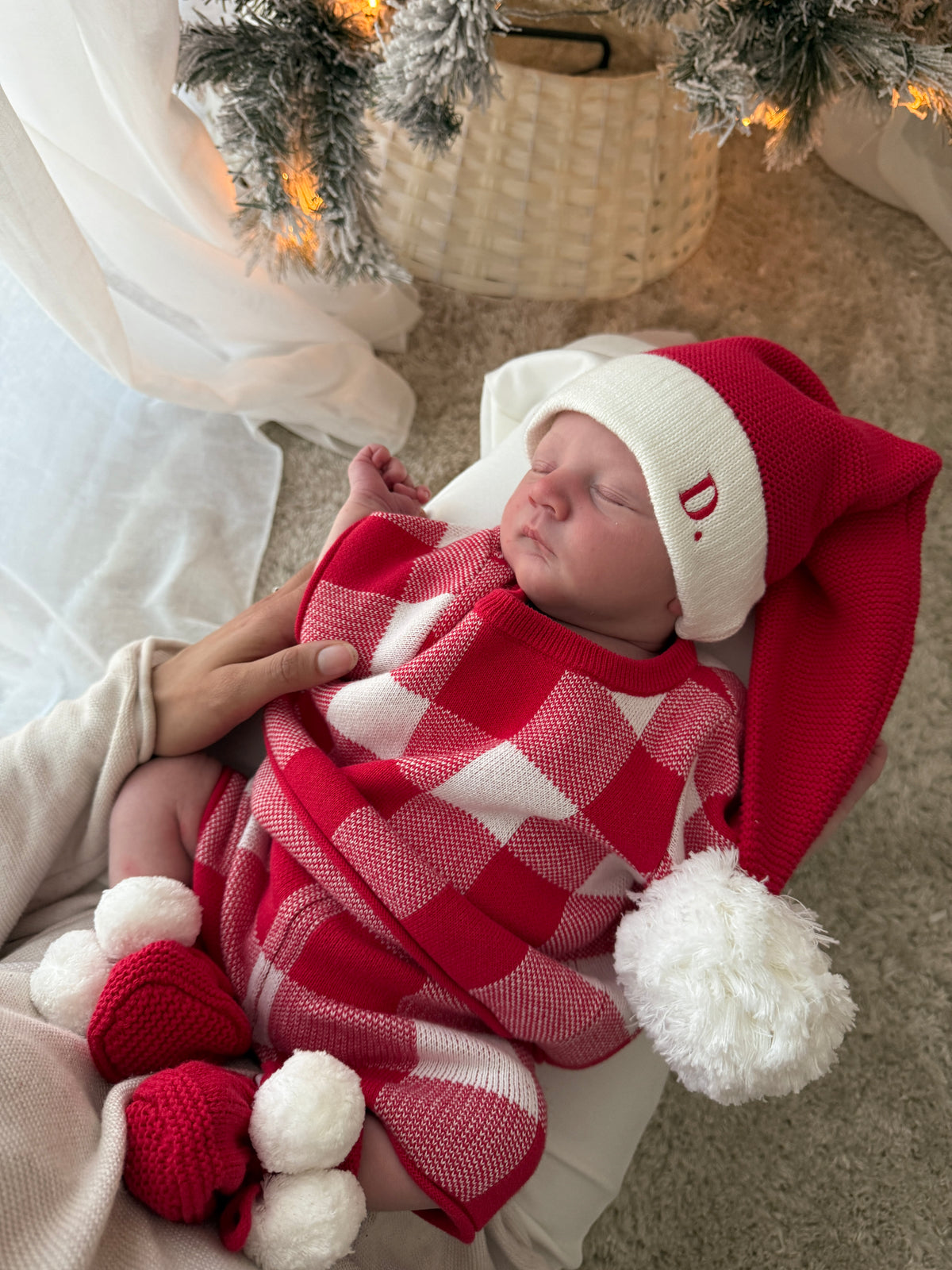 Knitted Santa Hat - Scarlet & Milk  | PRE ORDER