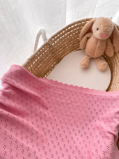Pointelle Knitted Blanket - Blossom