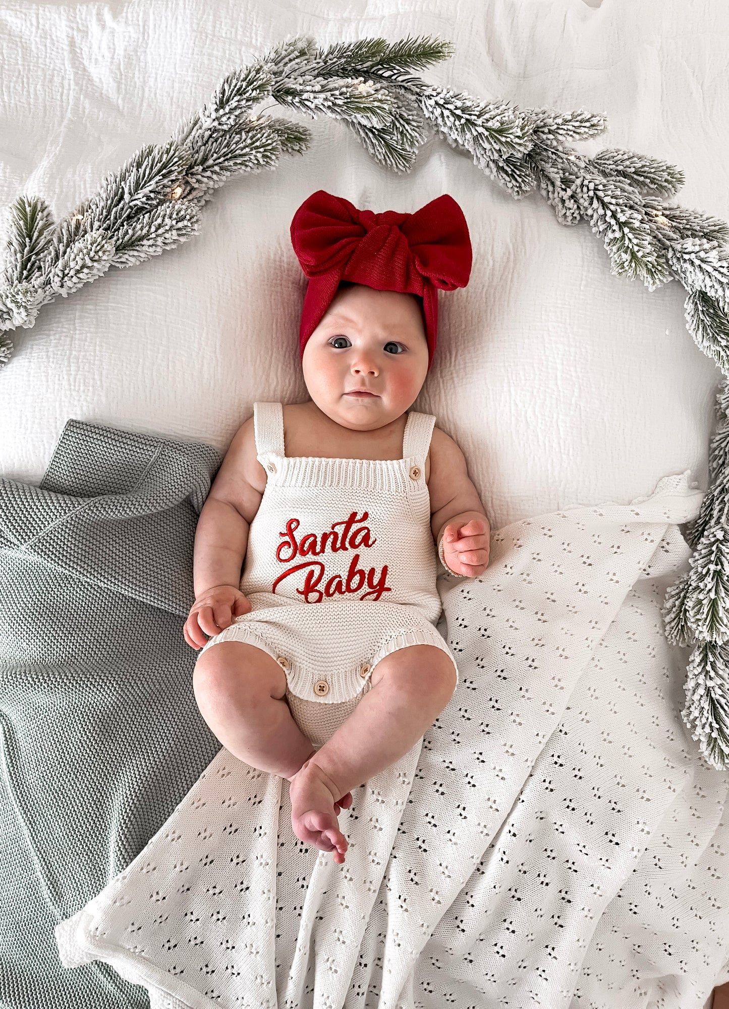 Santa Baby Sleeveless Romper - Milk