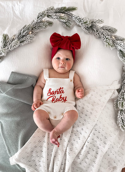 Santa Baby Sleeveless Romper - Milk