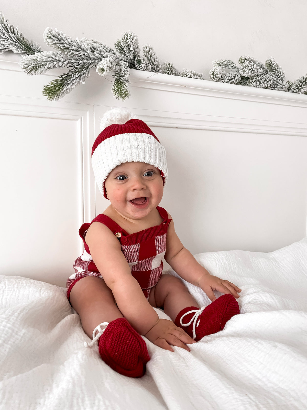 Gingham Sleeveless Romper - Deep Rose & Milk