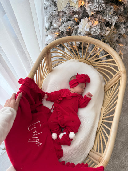 Knitted Santa Hat - Scarlet & Milk  | PRE ORDER