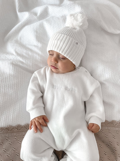 Little Dude Neutral Onesie - White