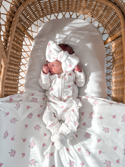 Little Rose Frilled Zippy Romper