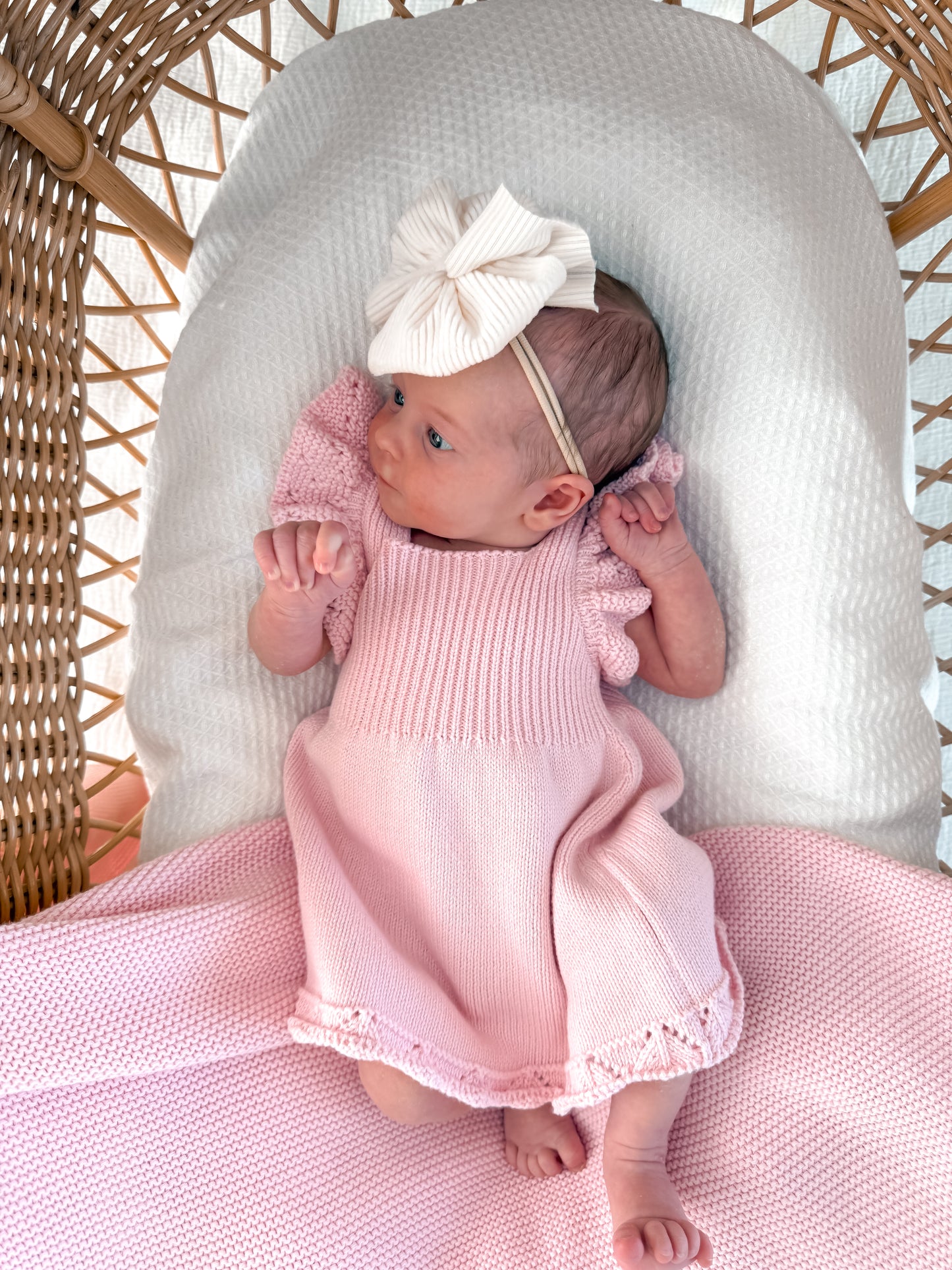 Dahlia Pointelle Knitted Dress - Fairy Floss