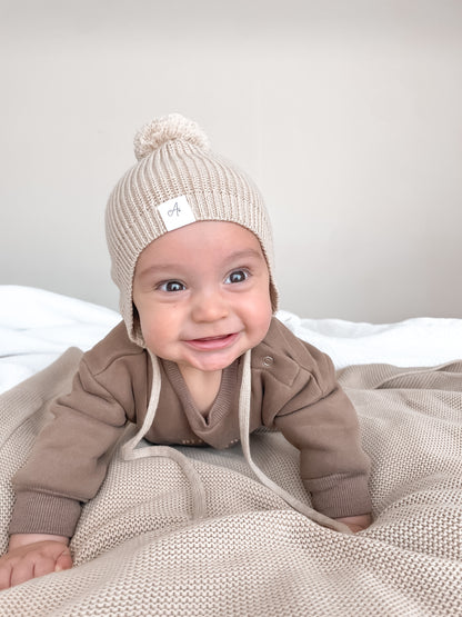 Knitted Bonnet - Fawn