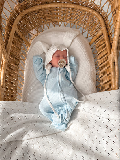 Pointelle Zippy Romper - Mist