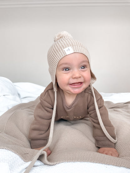 Knitted Bonnet - Fawn