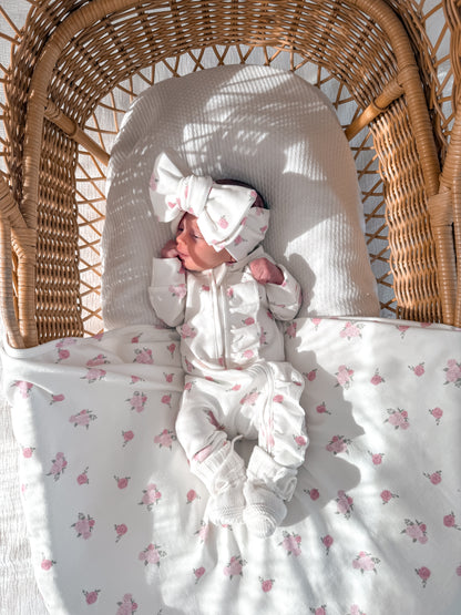 Little Rose Frilled Zippy Romper