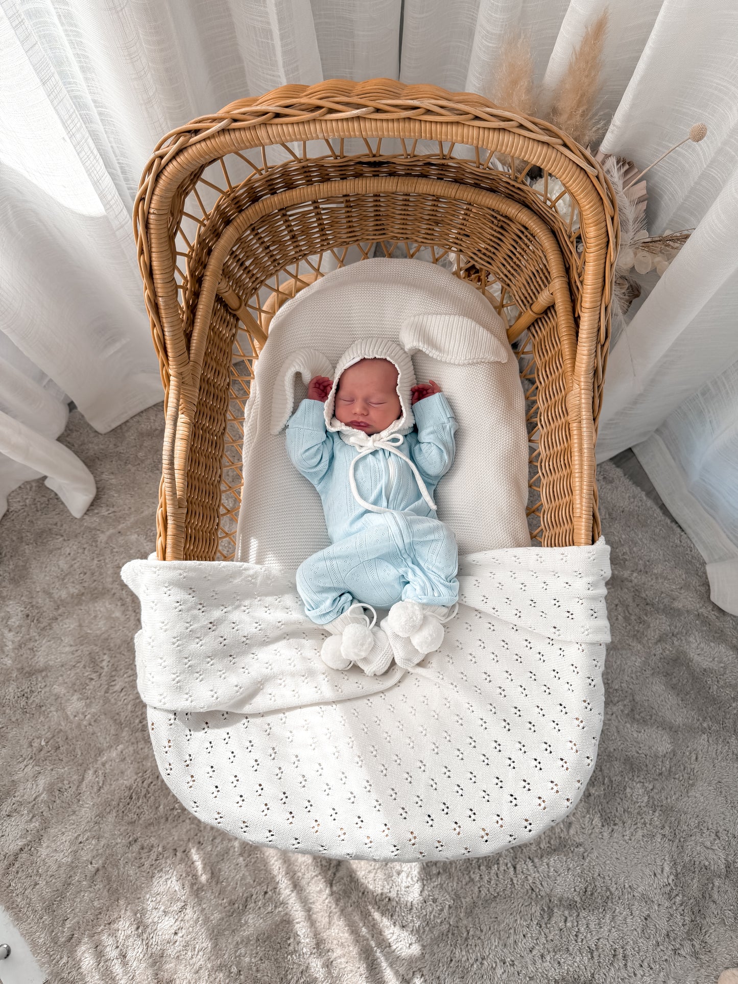Pointelle Zippy Romper - Mist