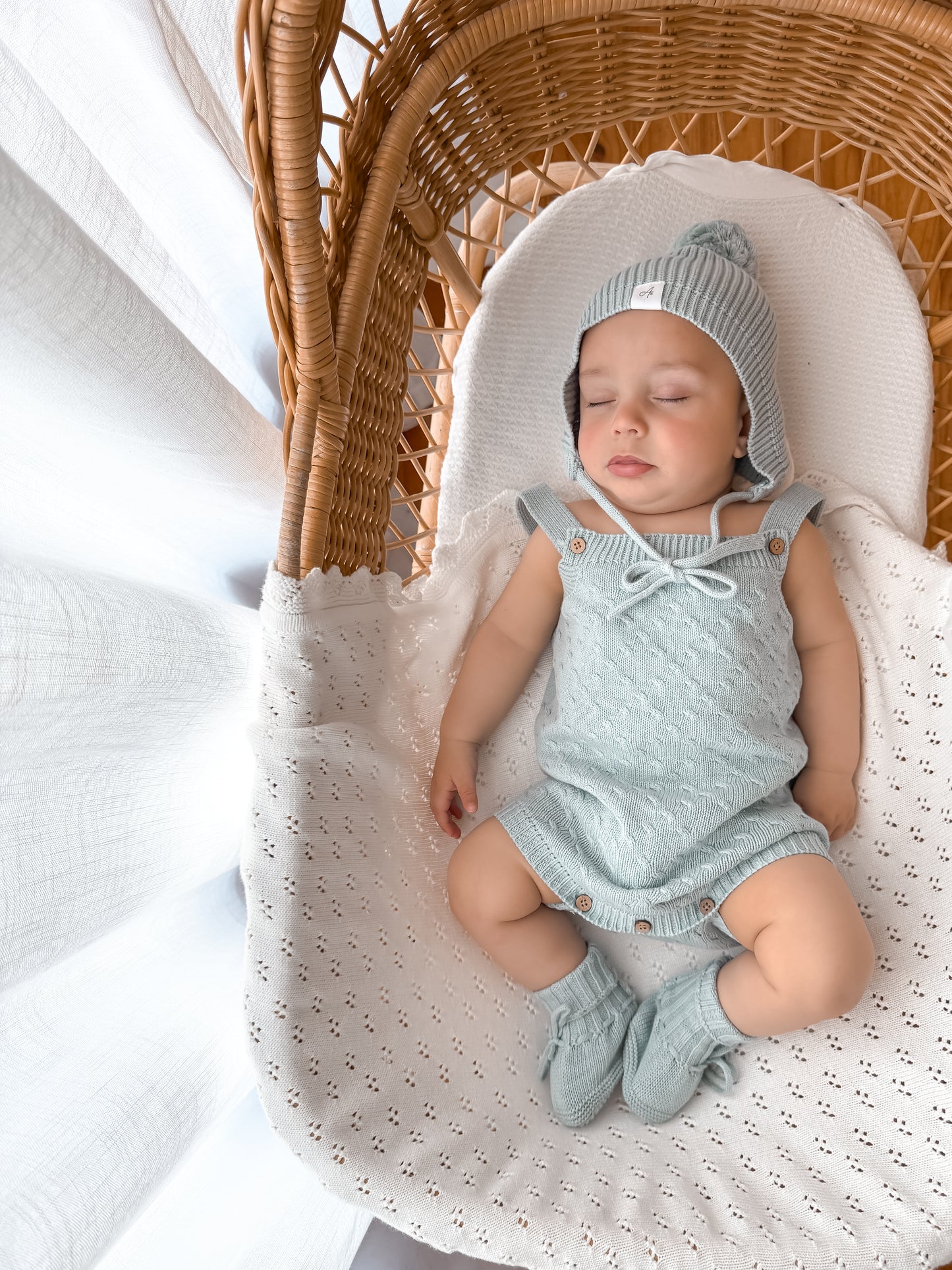 Haven Sleeveless Romper - Sea Mist