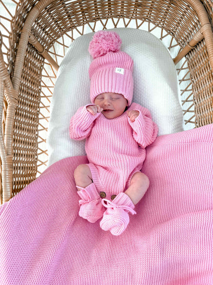 Classic Knitted Blanket - Blossom