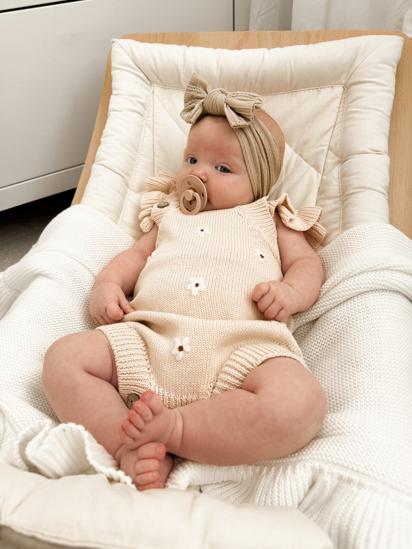Little Miss Daisy Knitted Romper