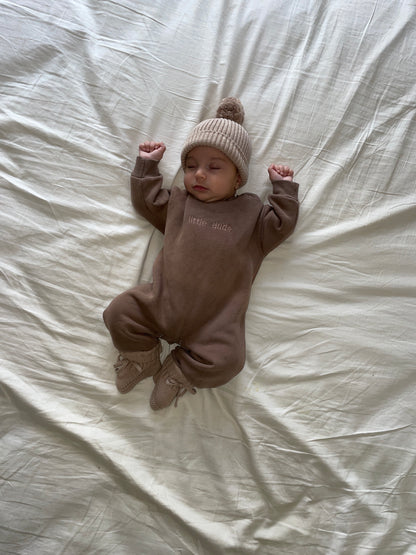 Little Dude Neutral Onesie - Chocolate