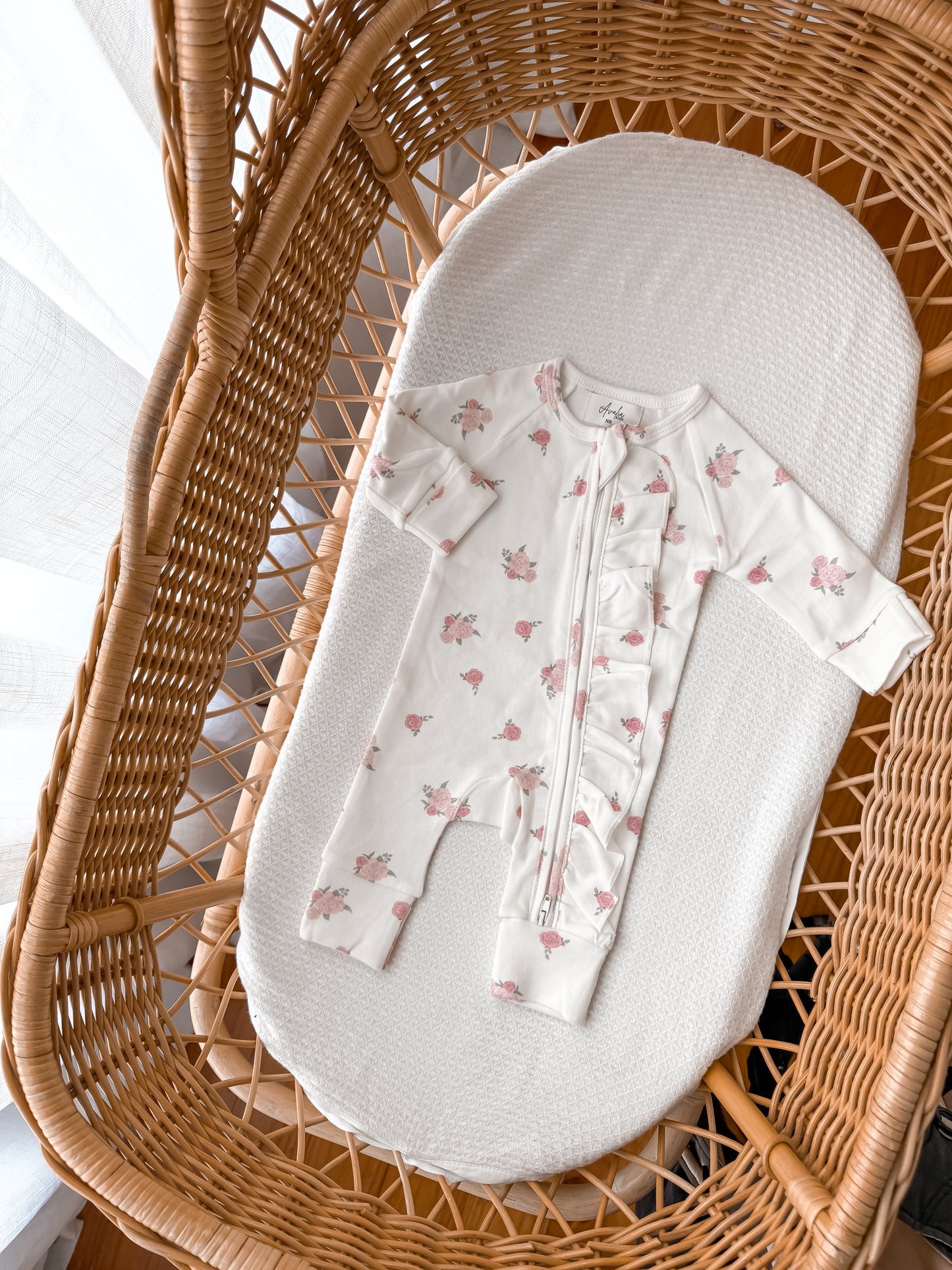 Little Rose Frilled Zippy Romper