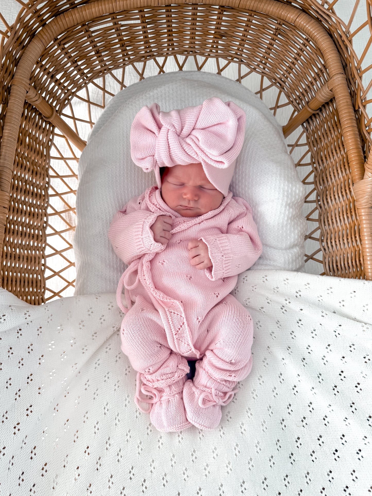 Dahlia Full Length Pointelle Romper - Fairy Floss