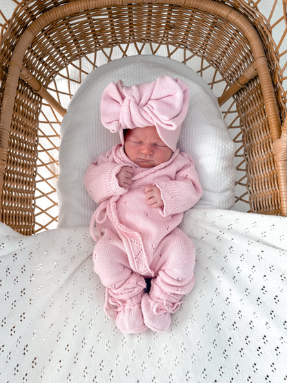 Dahlia Full Length Pointelle Romper - Fairy Floss