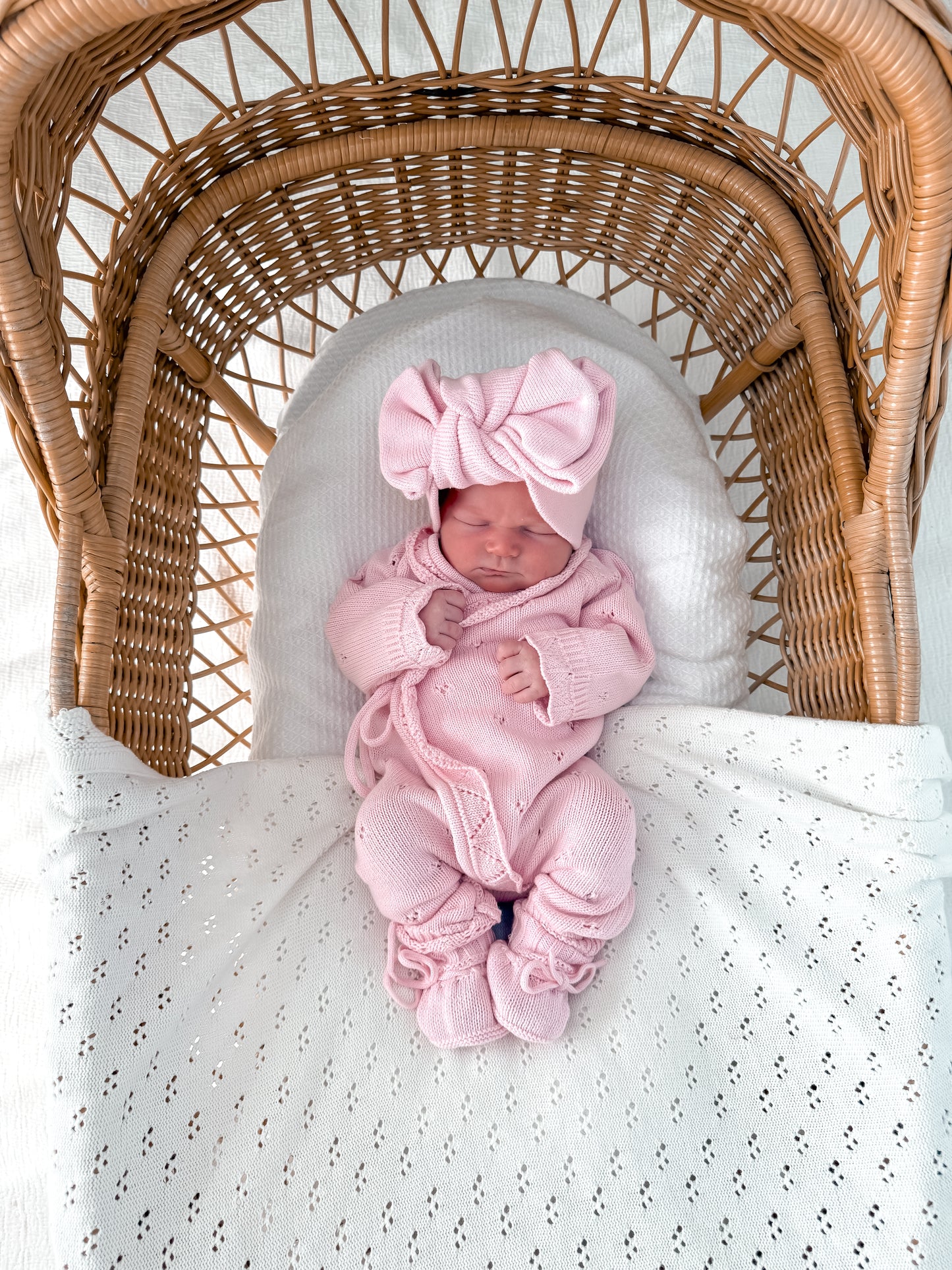 Dahlia Full Length Pointelle Romper - Fairy Floss