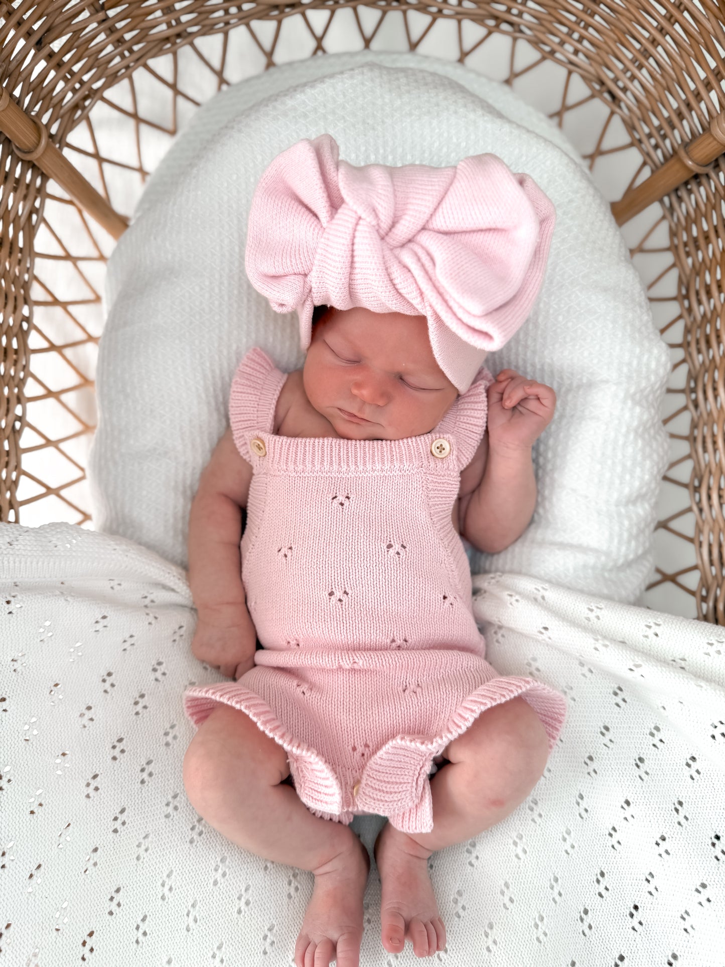 Dahlia Sleeveless Pointelle Romper - Fairy Floss