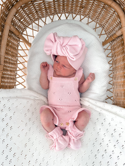 Dahlia Sleeveless Pointelle Romper - Fairy Floss