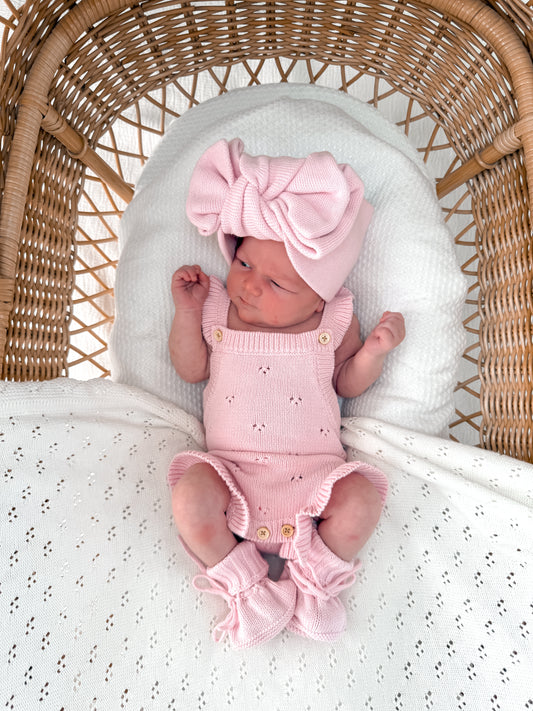 Dahlia Sleeveless Pointelle Romper - Fairy Floss