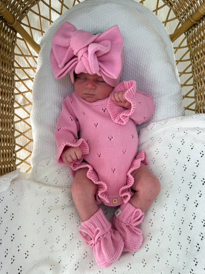 Dahlia Long Sleeve Pointelle Romper - Blossom