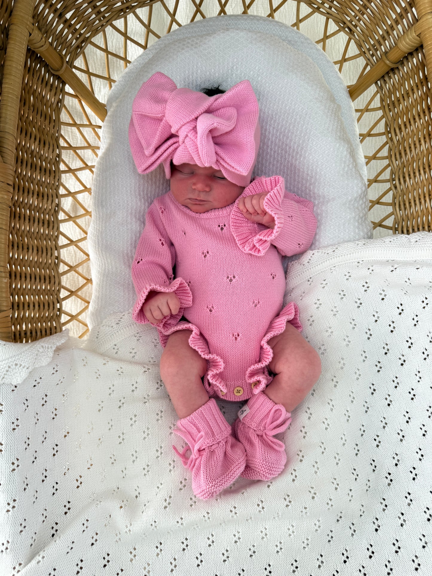 Dahlia Long Sleeve Pointelle Romper - Blossom