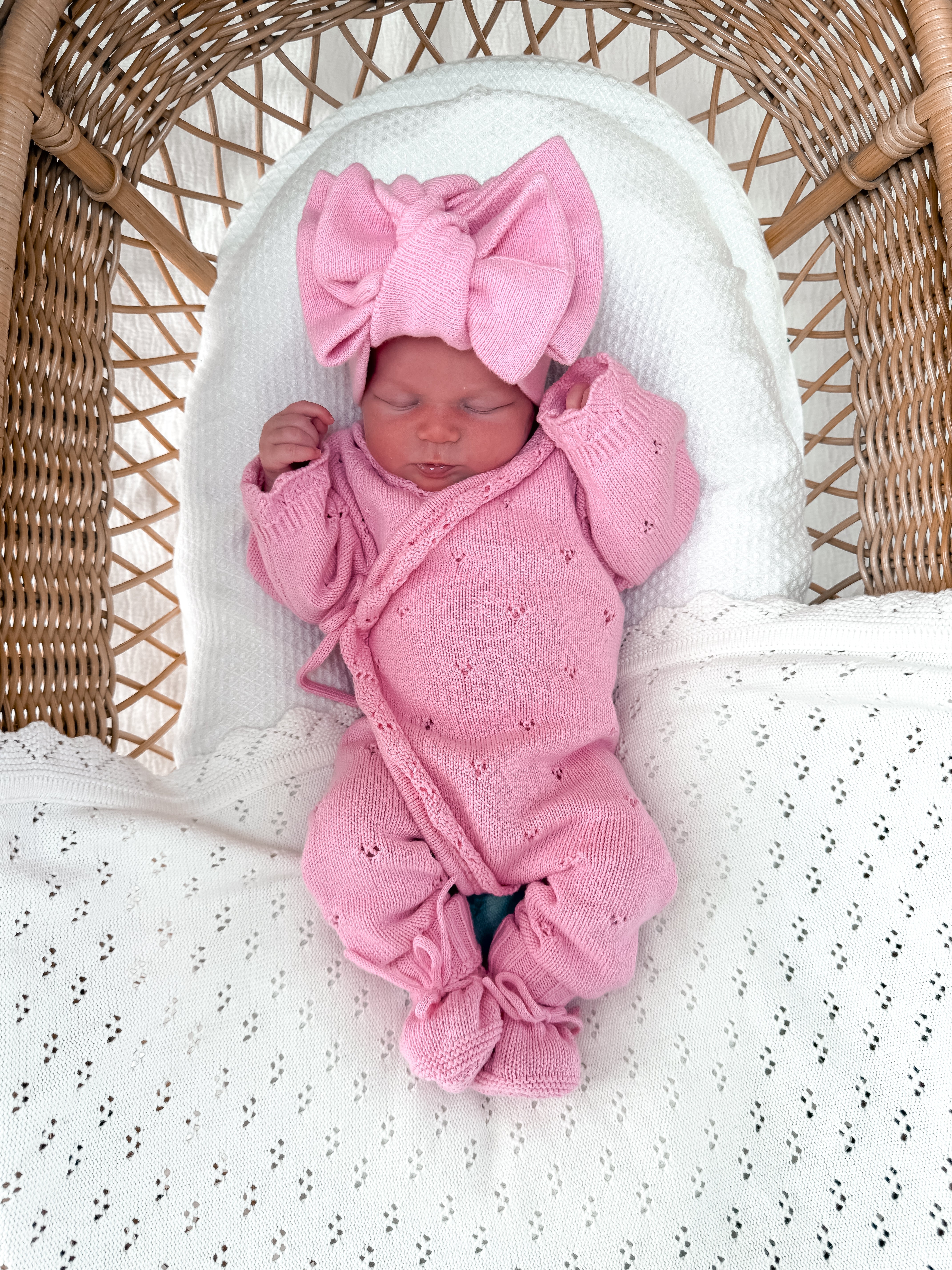 Dahlia Full Length Pointelle Romper - Blossom – Avalia Kids