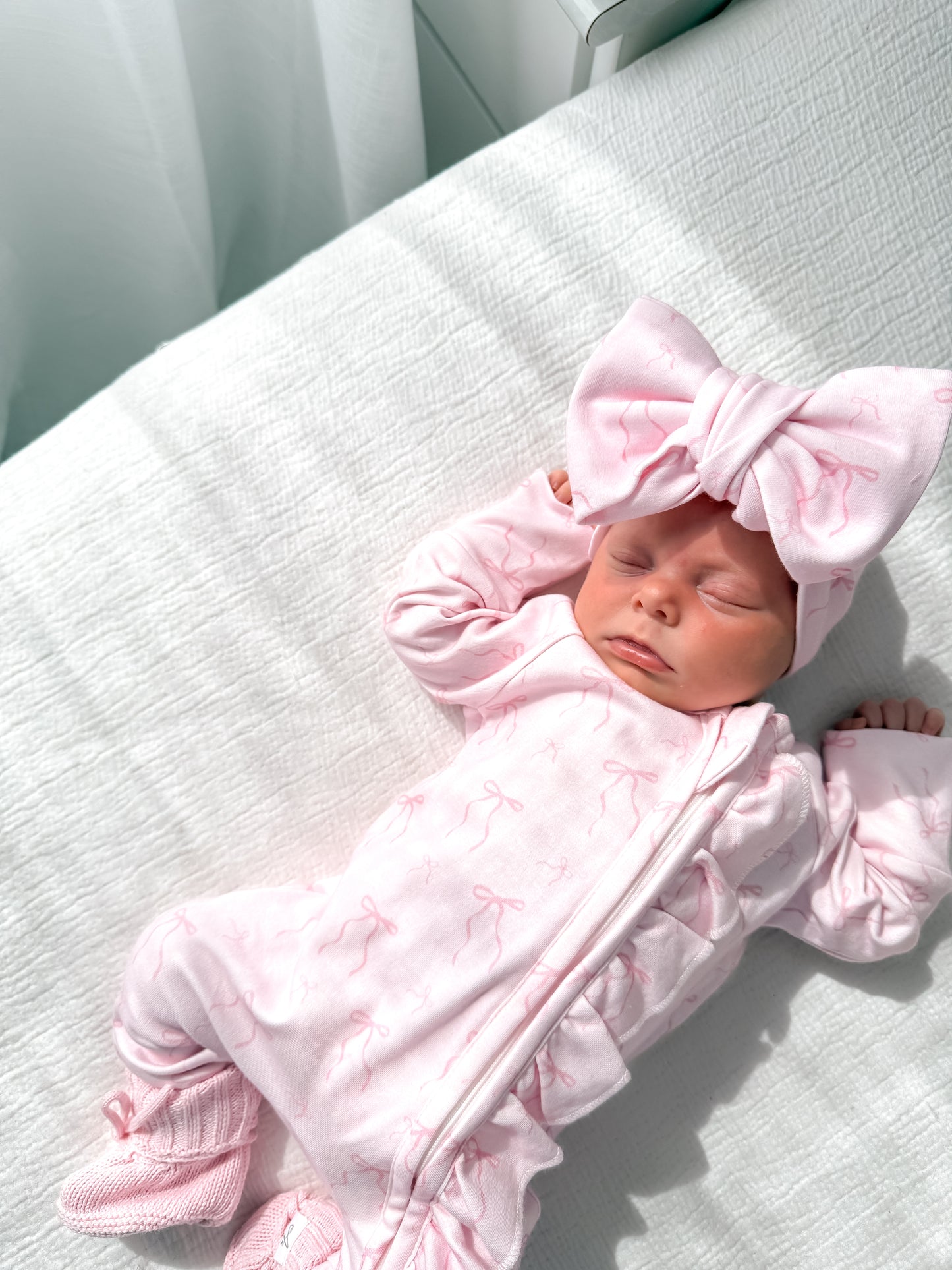 Little Bow Frilled Zippy Romper (Blossom & Fairy Floss)