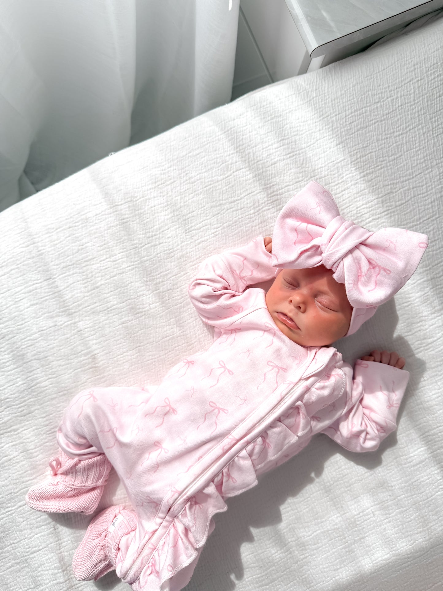 Little Bow Frilled Zippy Romper (Blossom & Fairy Floss)