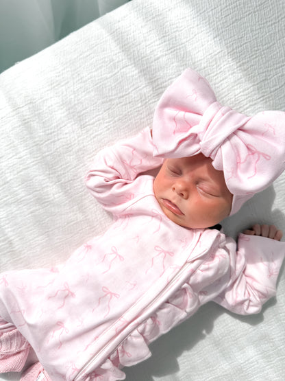 Little Bow Frilled Zippy Romper (Blossom & Fairy Floss)